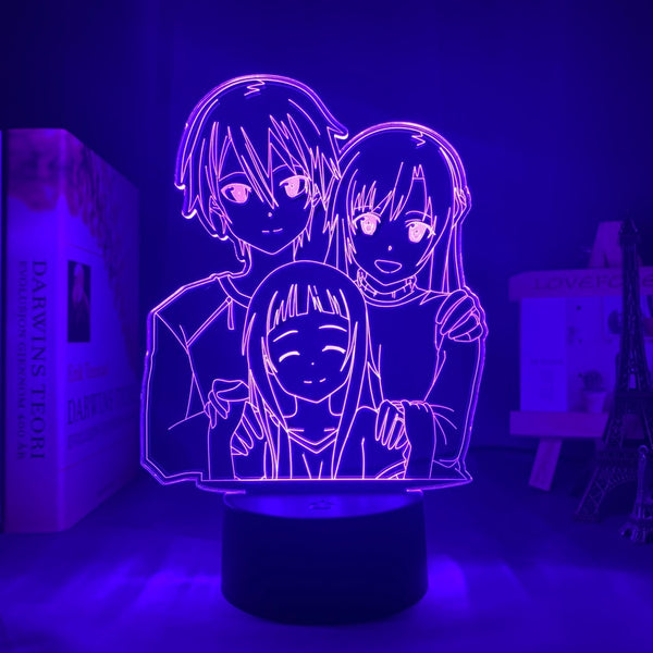 Sword Art Online LED Anime Light - Kirito, Asuna and Yui Family Photo